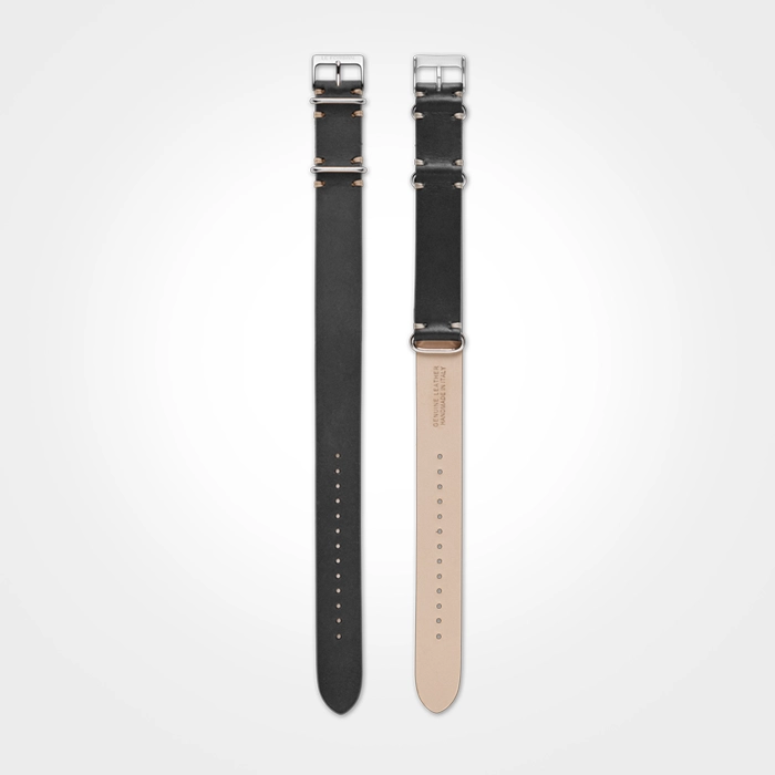 Leather Nato Strap - Black
