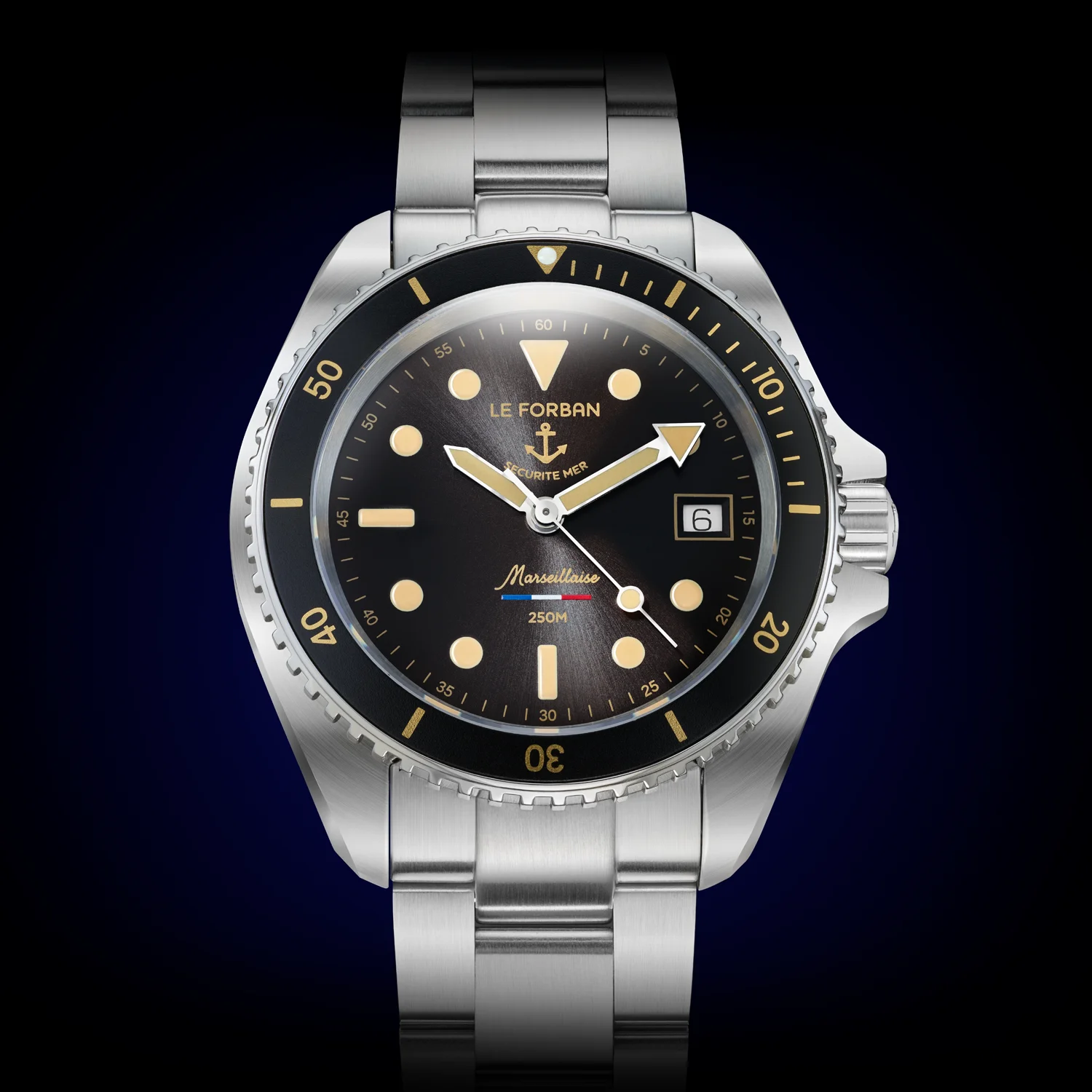 Le Forban Marseillaise Onyx Black — Modern Steel Mesh Strap