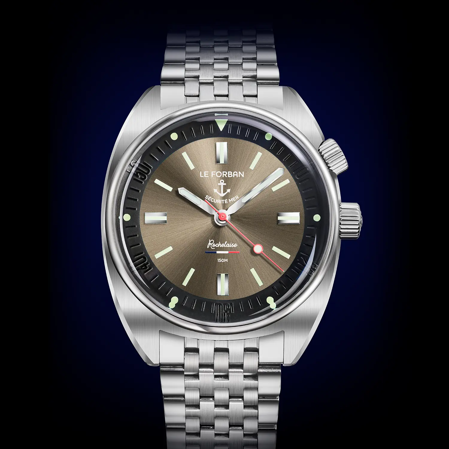 Le Forban Rochelaise Sand Grey — Vintage Steel Mesh Strap