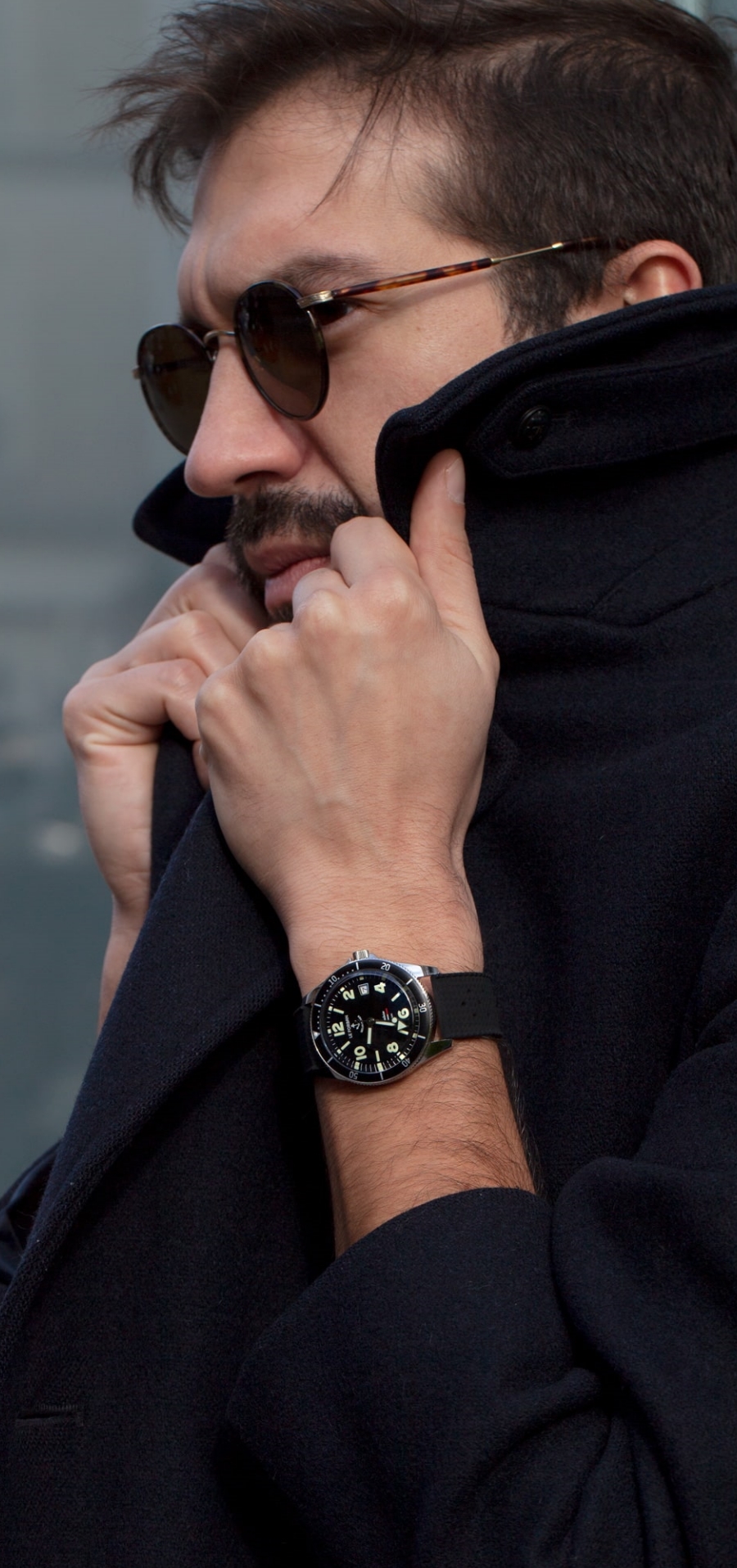 Focus of the watch on a wrist